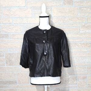 VINCE SHEEPSKIN LEATHER SWWING COAT